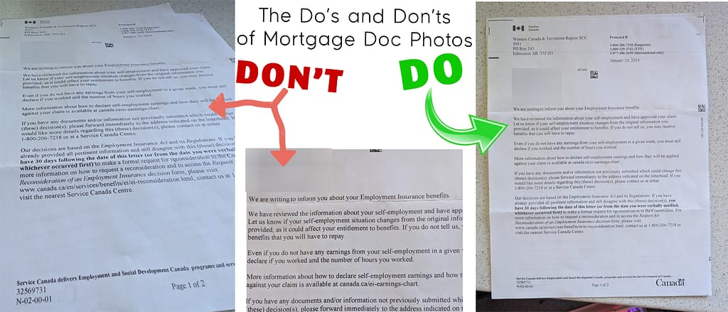 mortgage document photo do and don't
