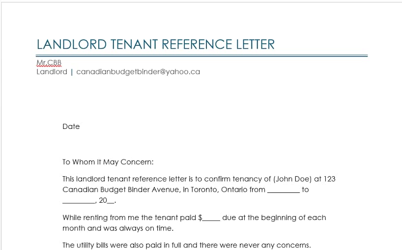 tenant letter sample Mortgage Documents, Samples, Pre-approval